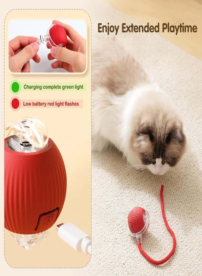 VEDARA Interactive Cat Ball Toy, 2024 New Automatic Moving Dog Cat Balls, Premium Smart Self Rolling Cat Ball Kitty Toys USB Rechargeable, Cat Enrichment Toys for Bored Indoor Cats Dogs - Image 3